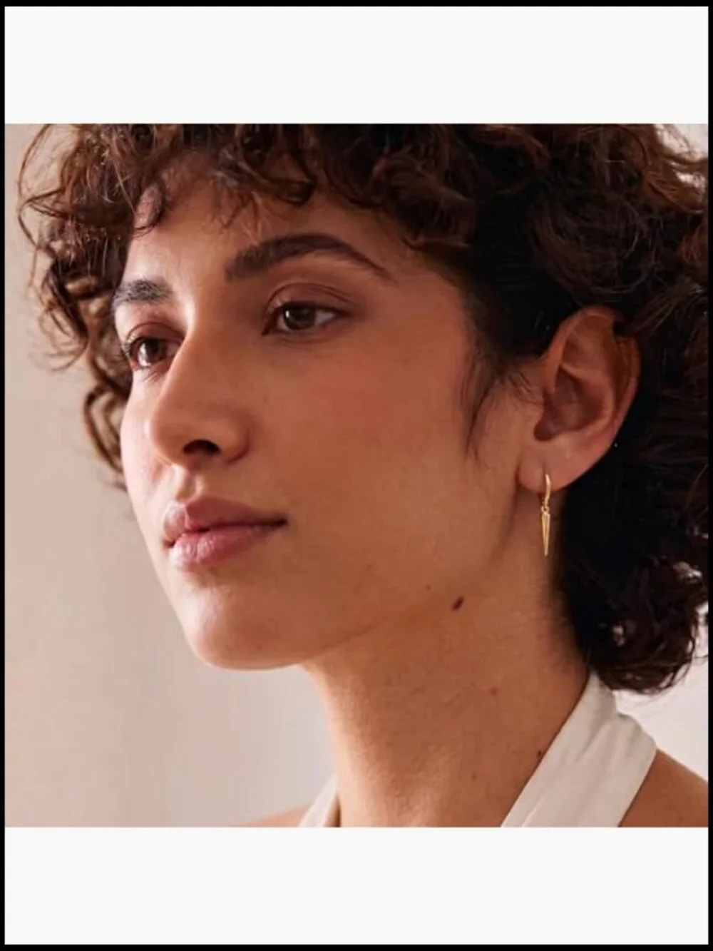 Geometric Spike Small Hoop Earrings Silver Sterling Silver Huggie Drop Minimal